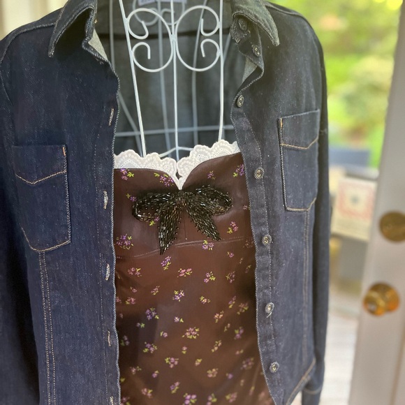 Dark blue fitted denim shirt new - Picture 4 of 8